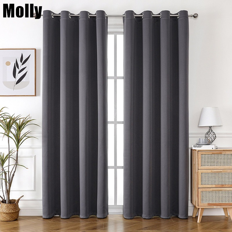 Home Decor Curtains - One Pane Light-Blocking Solid Color Curtain