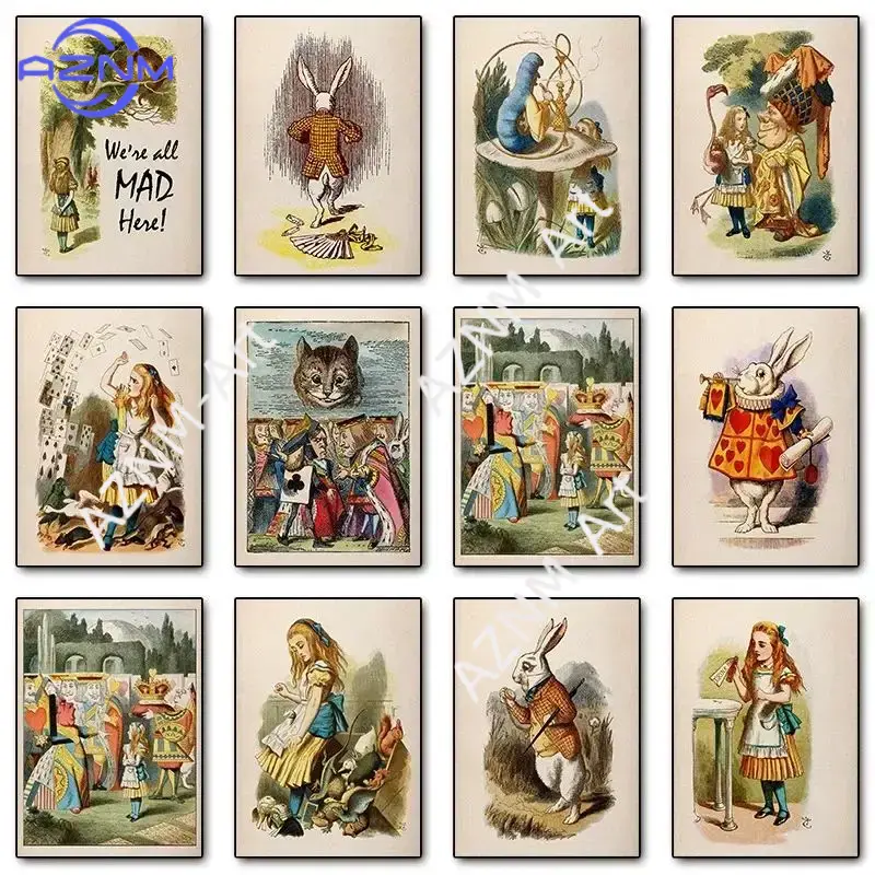 Home Decor Catalog - Alice in Wonderland Retro Wall Art