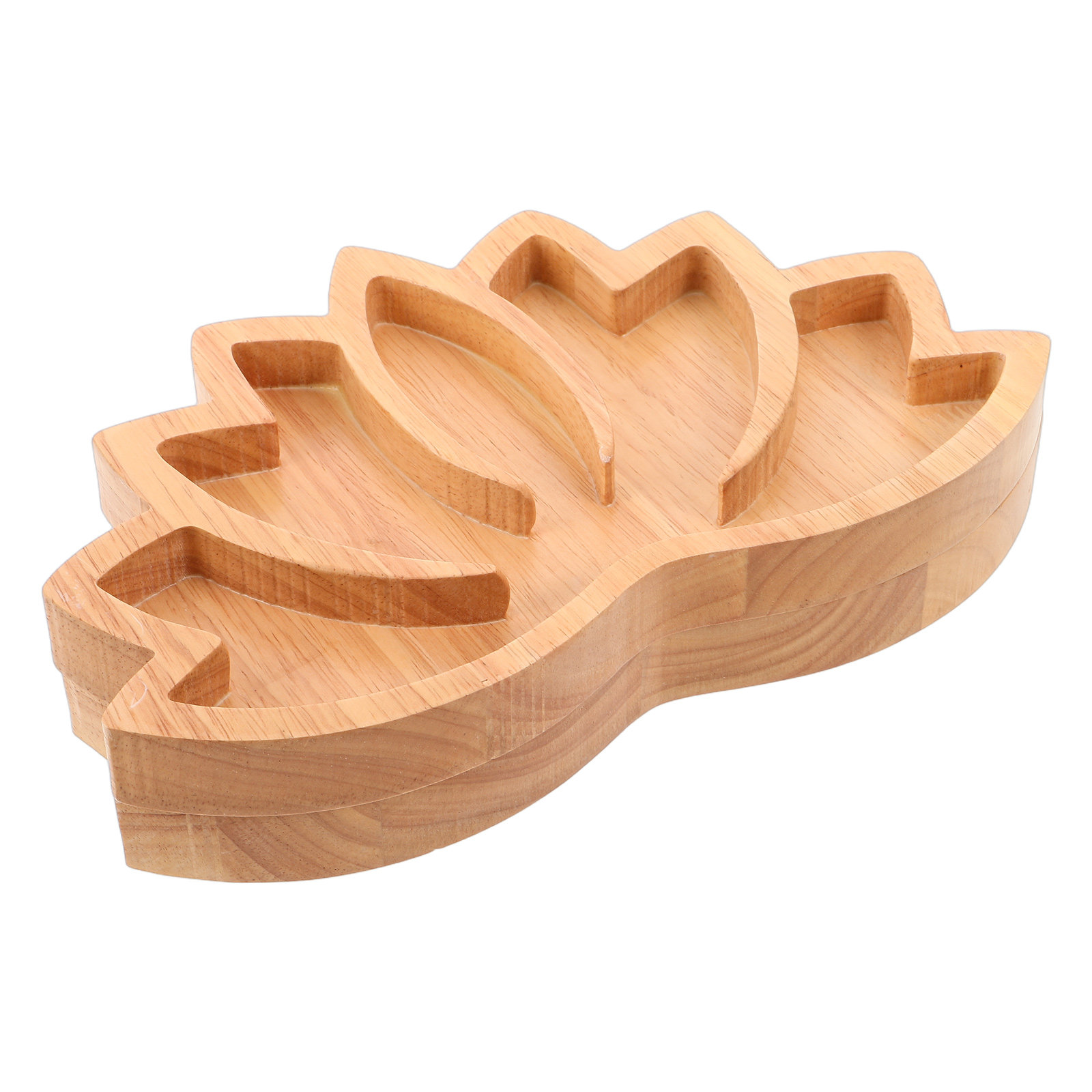 Home Decor Organizer - 2Pcs Wooden Lotus Crystal Display Tray