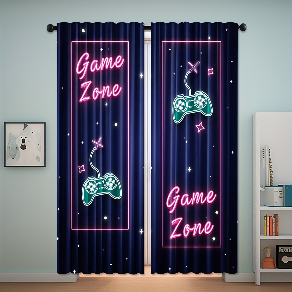Home Decor Youtube Videos - Neon Game Zone Video Game Curtain