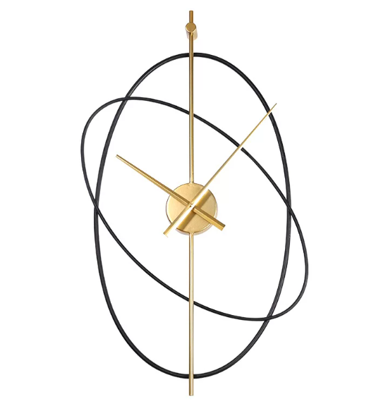 Wall Clock Silent - Minimalist Abstract Metal Wall Clock, Dual‑Ring