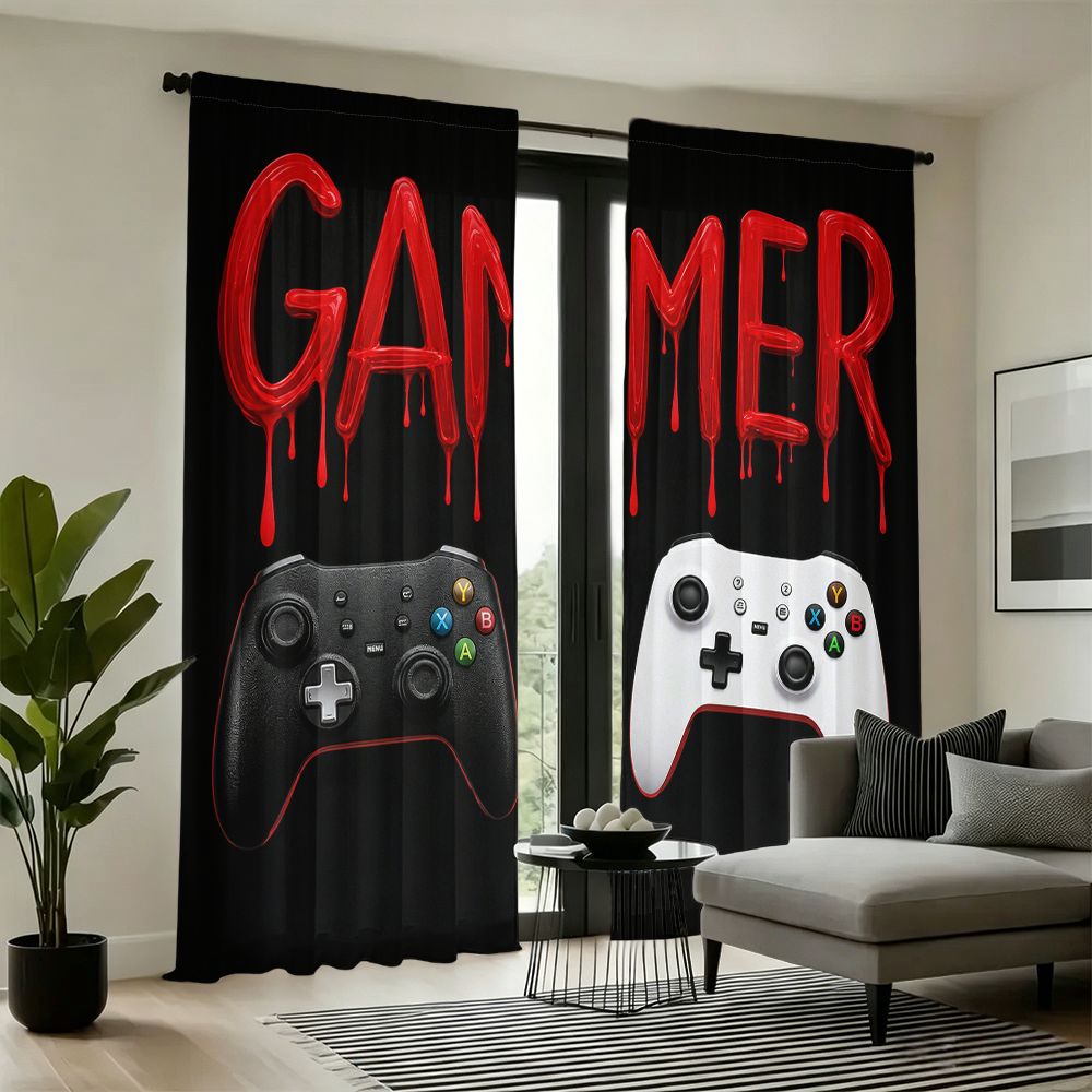 Gamer Curtains Black Video Gam - Home Decor Youtube Videos ulasan dan harga