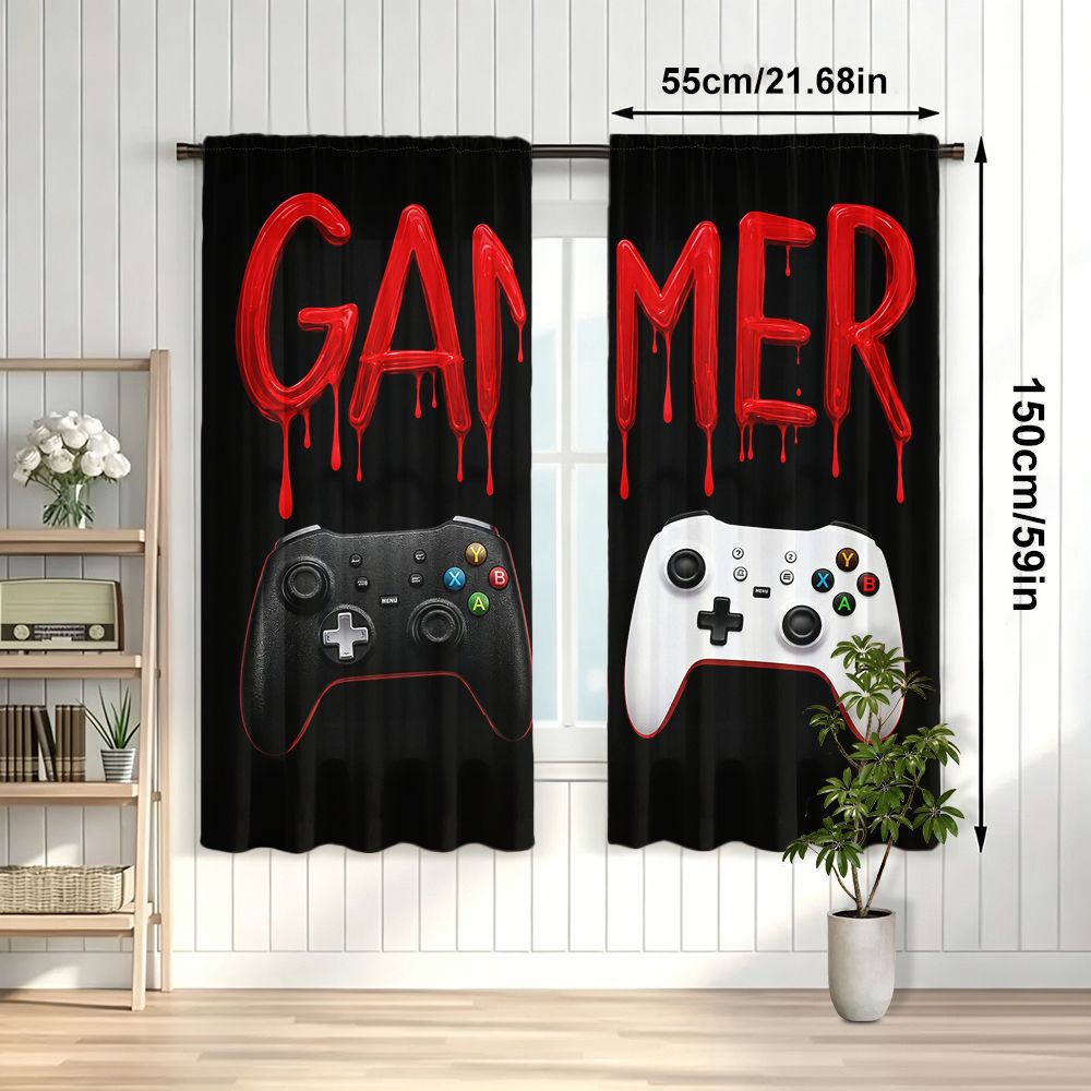 Gamer Curtains Black Video Gam - Home Decor Youtube Videos ulasan dan harga