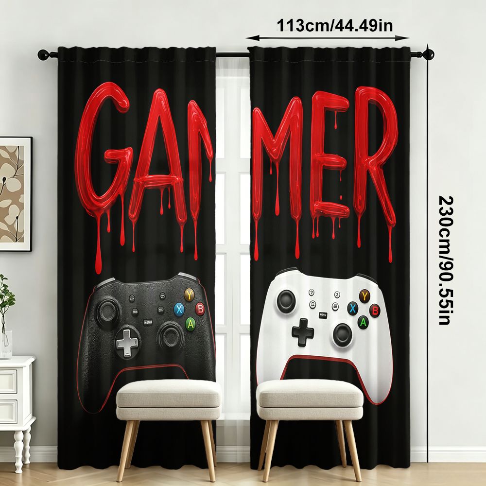 Gamer Curtains Black Video Gam - Home Decor Youtube Videos ulasan dan harga