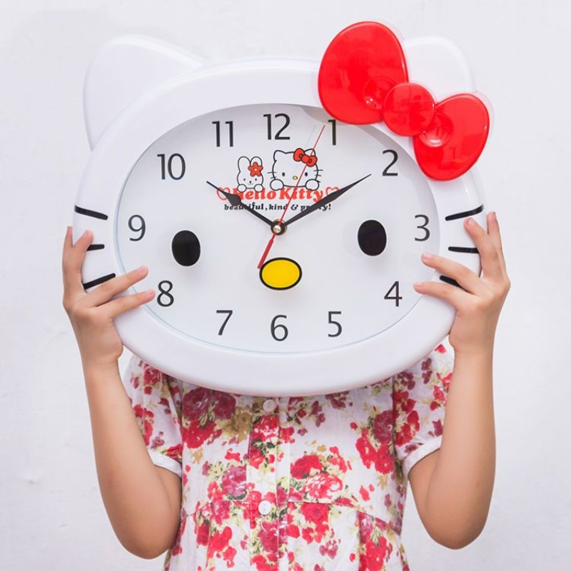 Cute Sanrio HelloKitty Silent  - Wall Clock Silent ulasan dan harga
