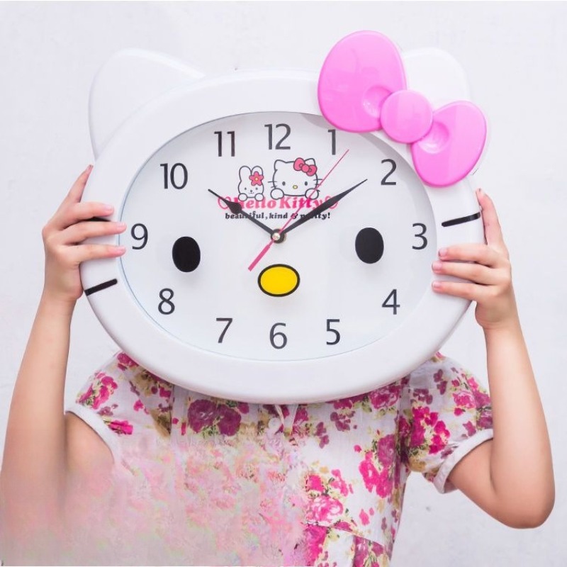 Cute Sanrio HelloKitty Silent  - Wall Clock Silent ulasan dan harga