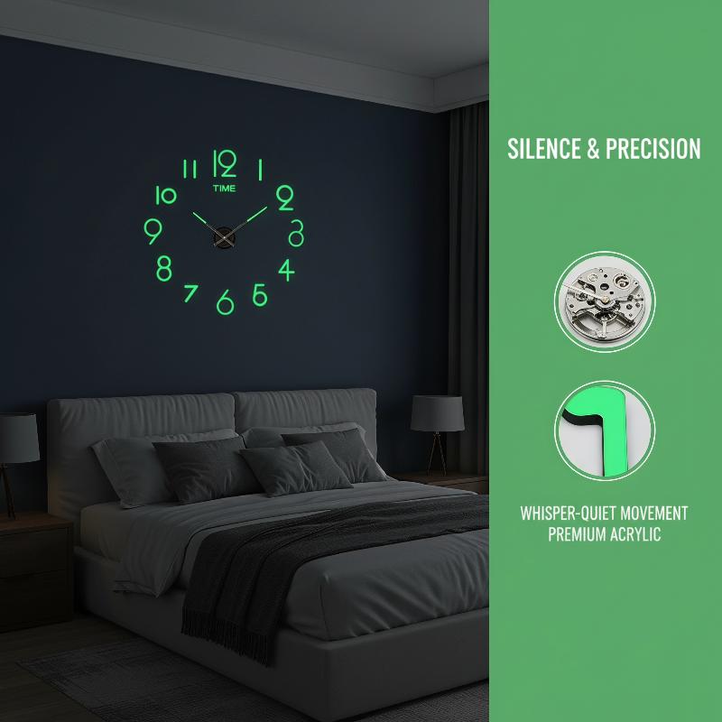 Acrylic Mirror 3D DIY Wall Clo - Wall Clock Silent ulasan dan harga