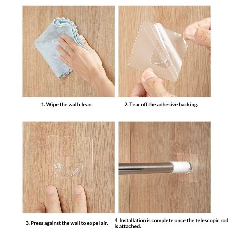 No Drill Transparent Self Adhe - Home Decor Curtains ulasan dan harga