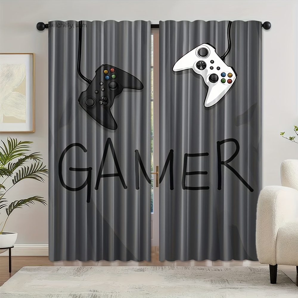 Gamer Text Controller Curtains - Home Decor Youtube Videos ulasan dan harga