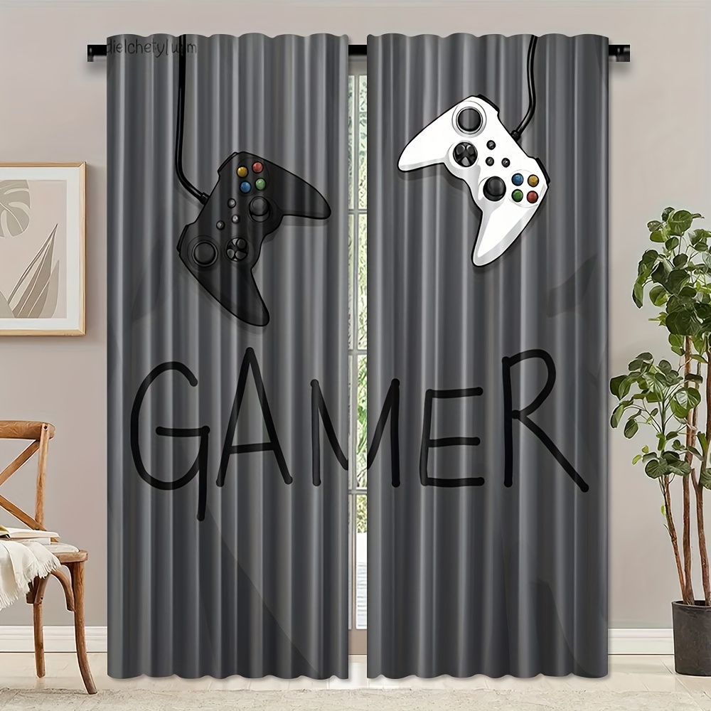 Gamer Text Controller Curtains - Home Decor Youtube Videos ulasan dan harga