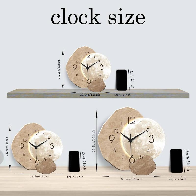 Minimalist Lunar Design Silent - Wall Clock Silent ulasan dan harga