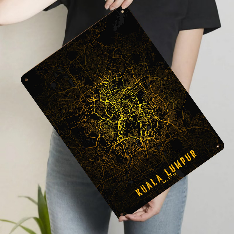 Kuala Lumpur City Map Metal Wa - Home Decor Kuala Lumpur ulasan dan harga