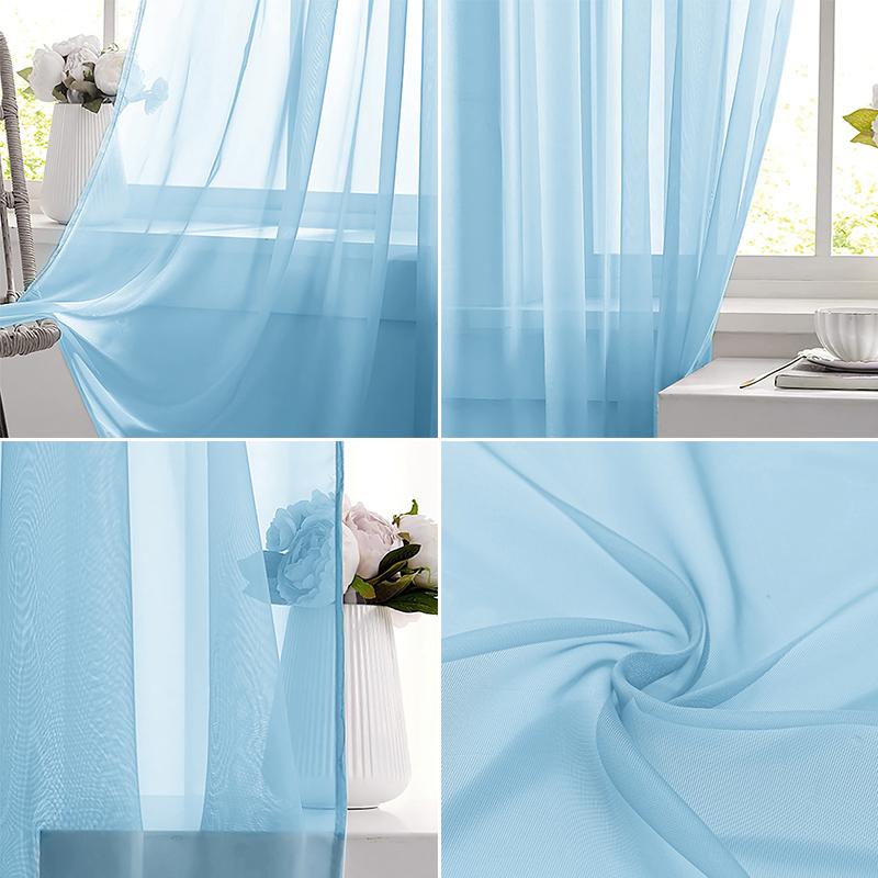 Light Blue Solid Sheer Voile W - Home Decor Wall Panels ulasan dan harga