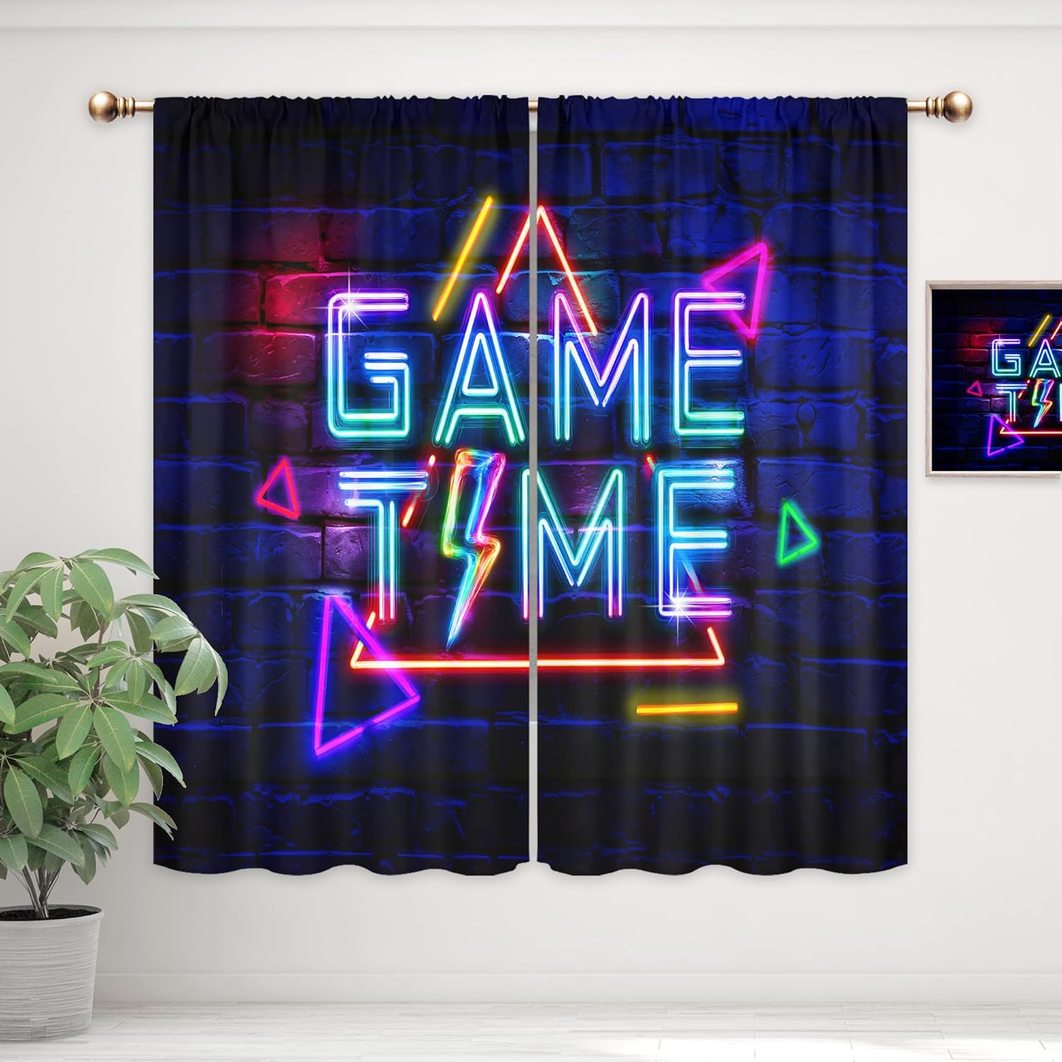 Kids Neon Gaming Curtains for  - Home Decor Youtube Videos ulasan dan harga