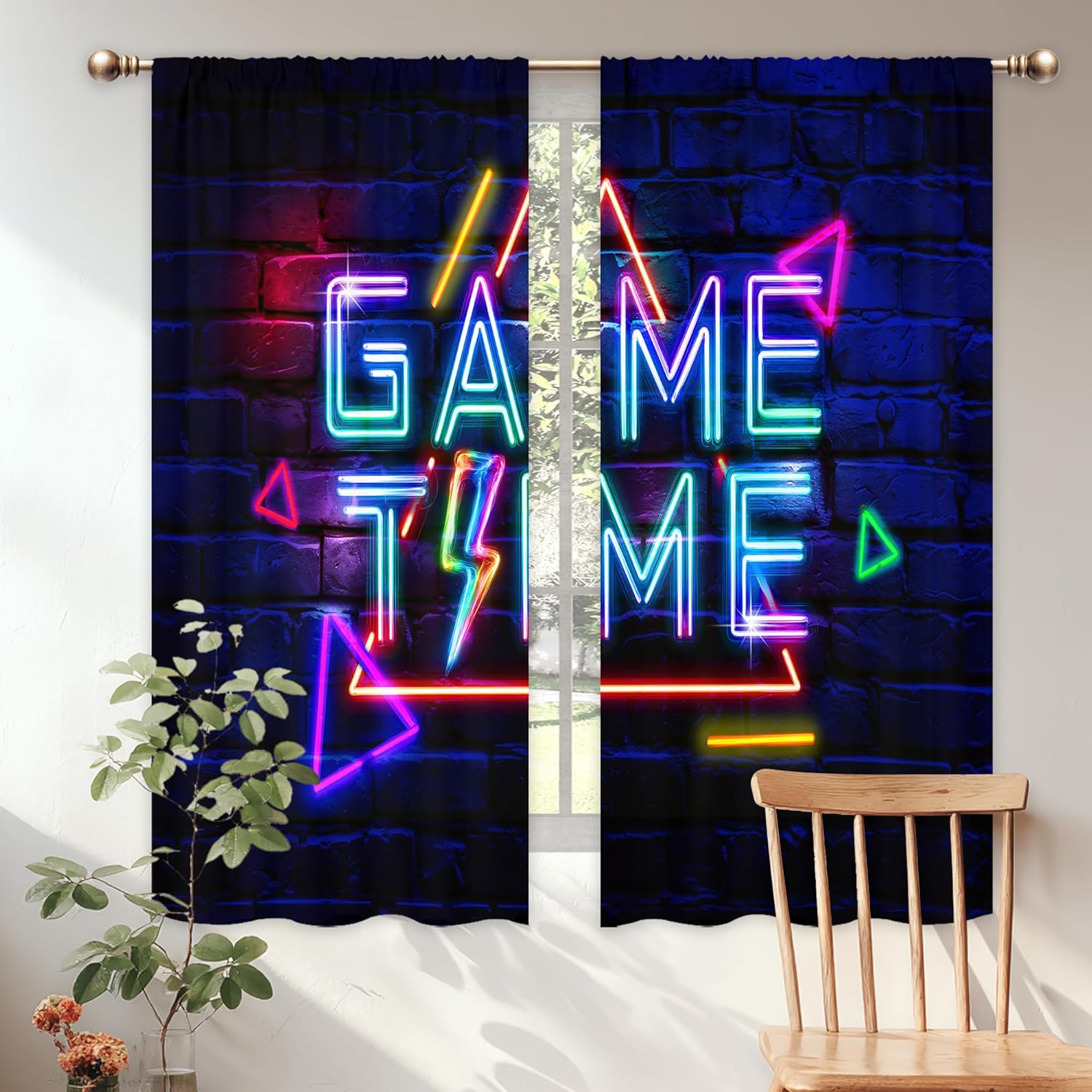 Kids Neon Gaming Curtains for  - Home Decor Youtube Videos ulasan dan harga