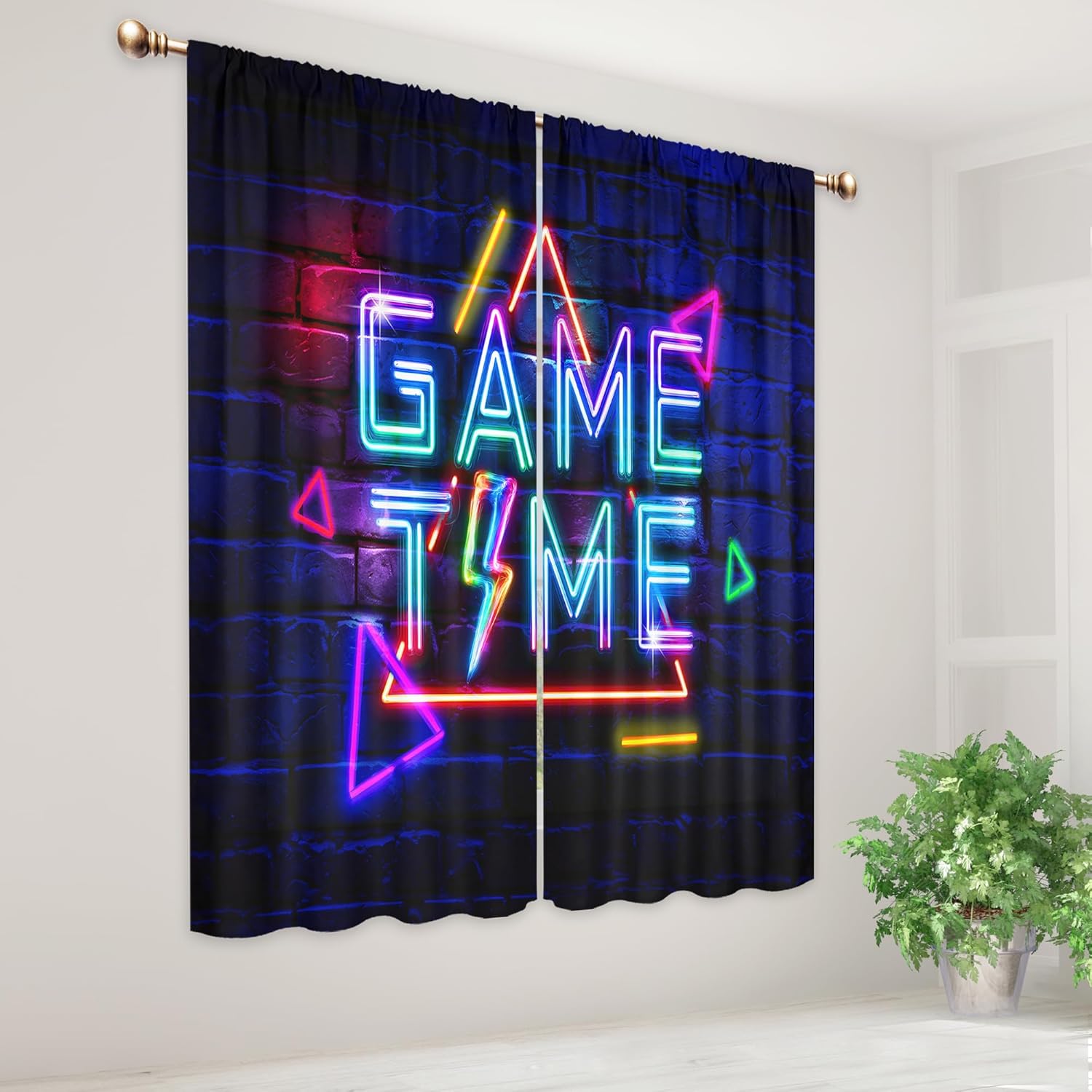 Kids Neon Gaming Curtains for  - Home Decor Youtube Videos ulasan dan harga