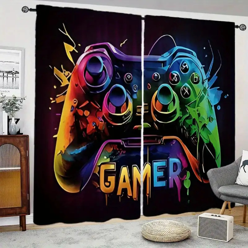 Dual Gaming Curtains 2pcs Pop  - Home Decor Youtube Videos ulasan dan harga