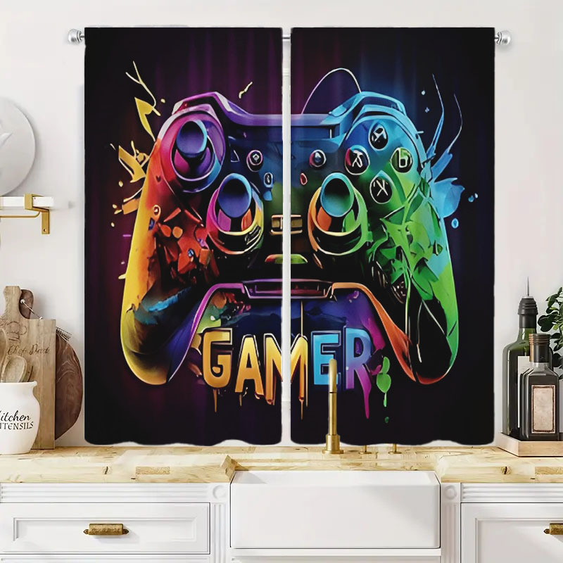 Dual Gaming Curtains 2pcs Pop  - Home Decor Youtube Videos ulasan dan harga