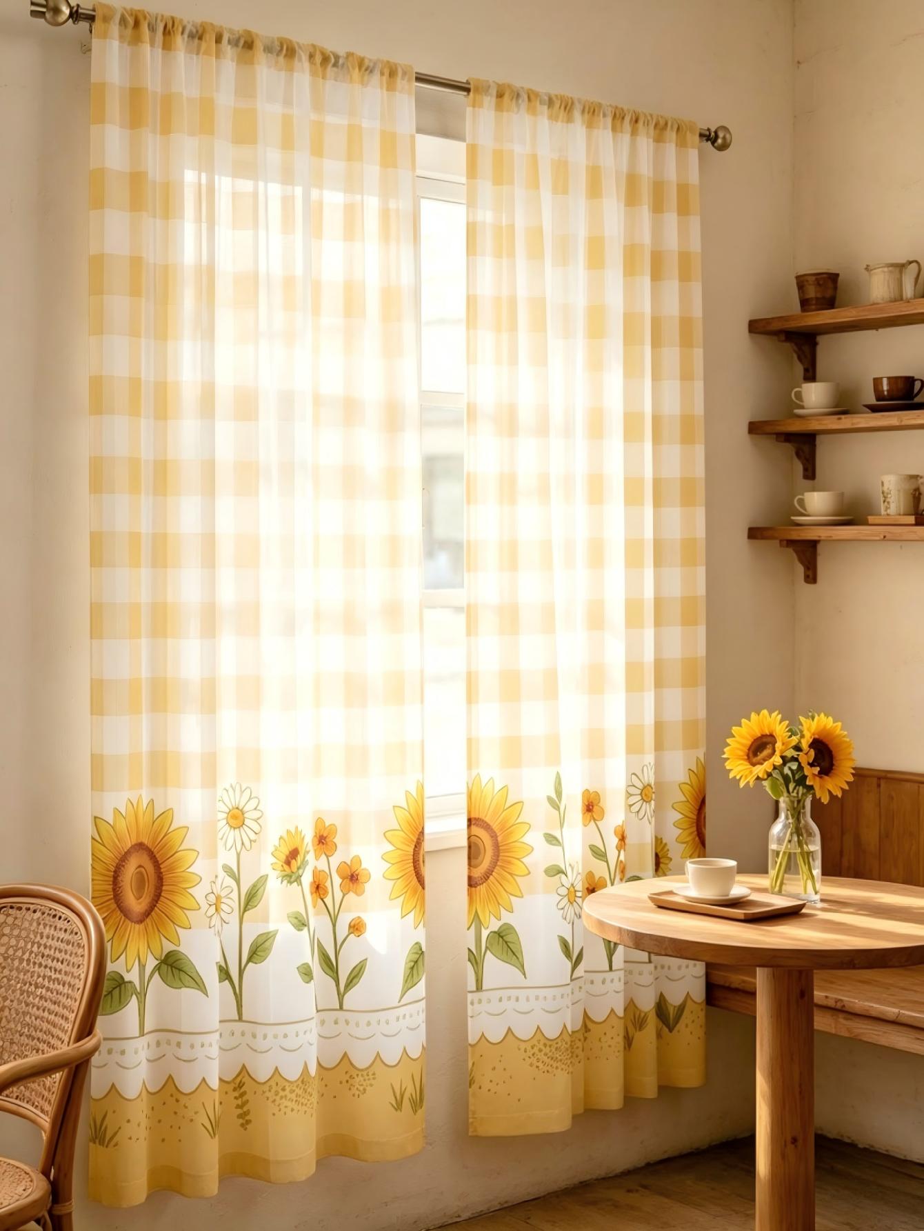 2PCS Digital Print Sheer Curta - Home Decor Wall Panels ulasan dan harga