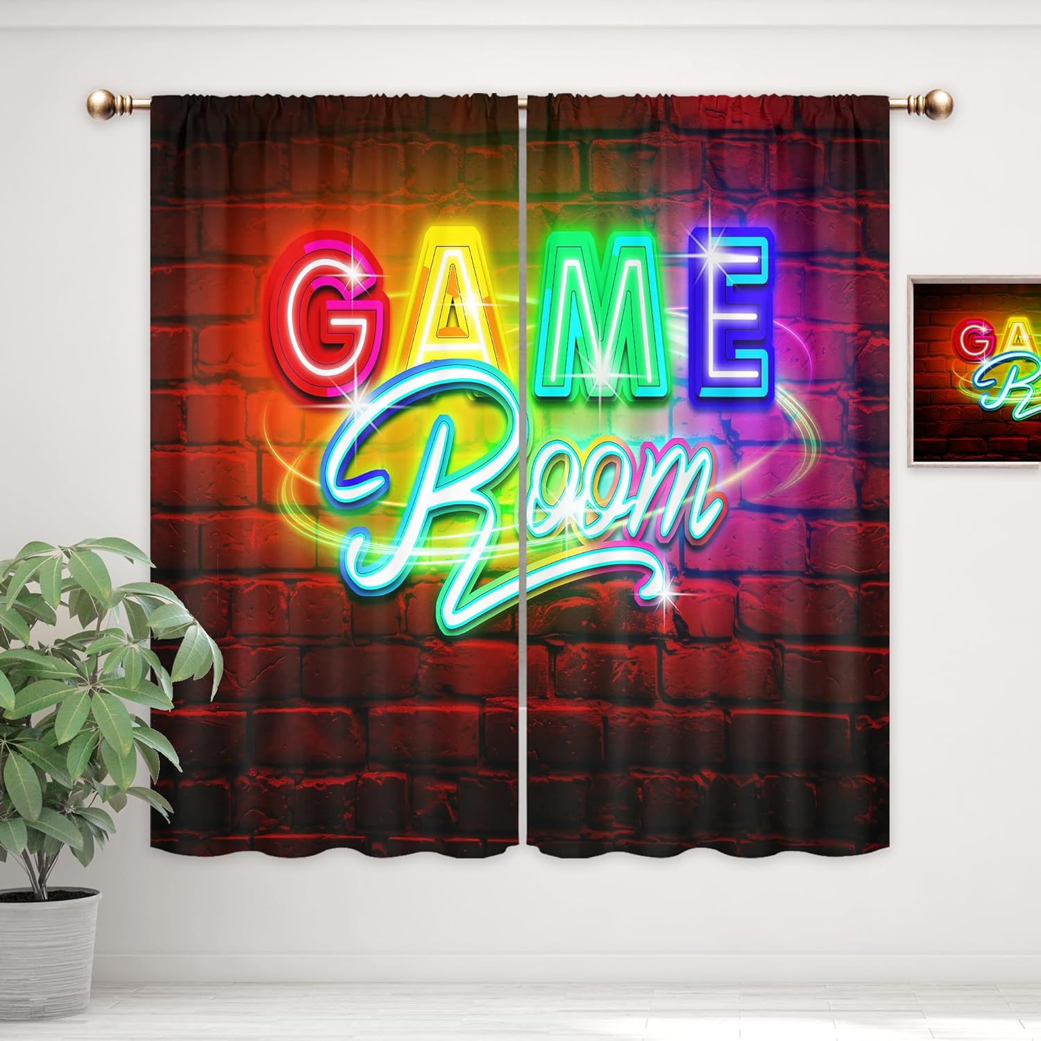 Neon Gaming Curtains, Rod Pock - Home Decor Youtube Videos ulasan dan harga