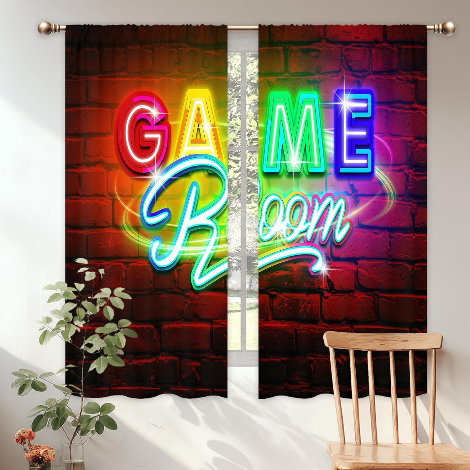 Neon Gaming Curtains, Rod Pock - Home Decor Youtube Videos ulasan dan harga