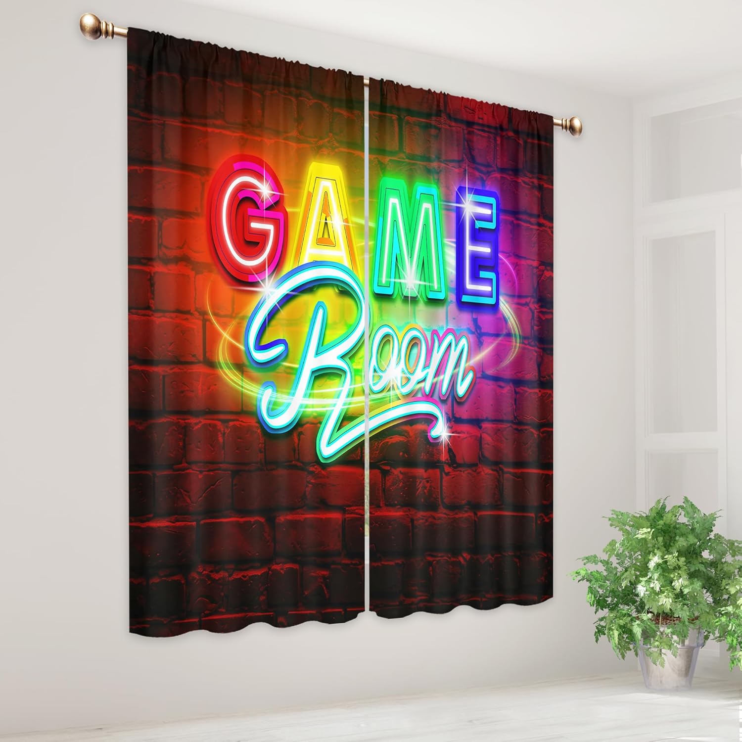 Neon Gaming Curtains, Rod Pock - Home Decor Youtube Videos ulasan dan harga