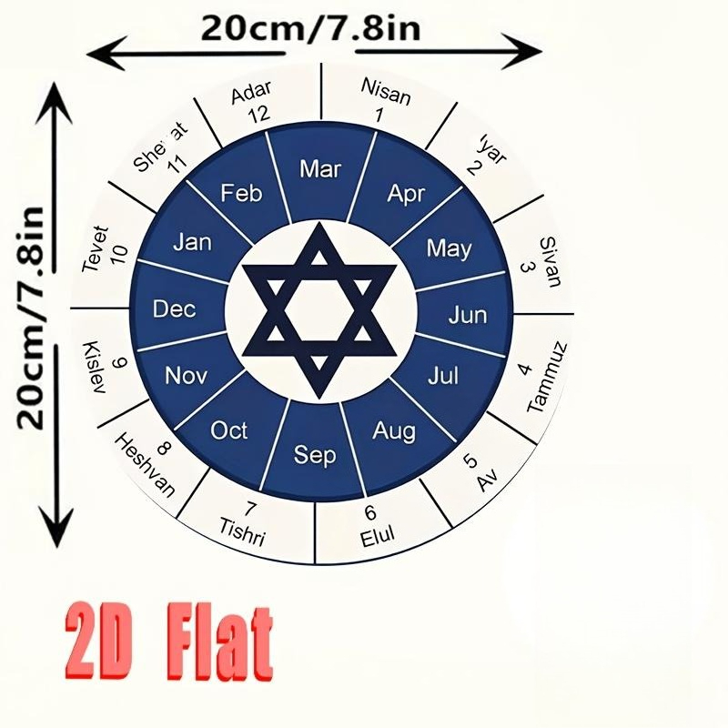 CIFBUY  Jewish Calendar Alumin - Home Decor Living Room ulasan dan harga