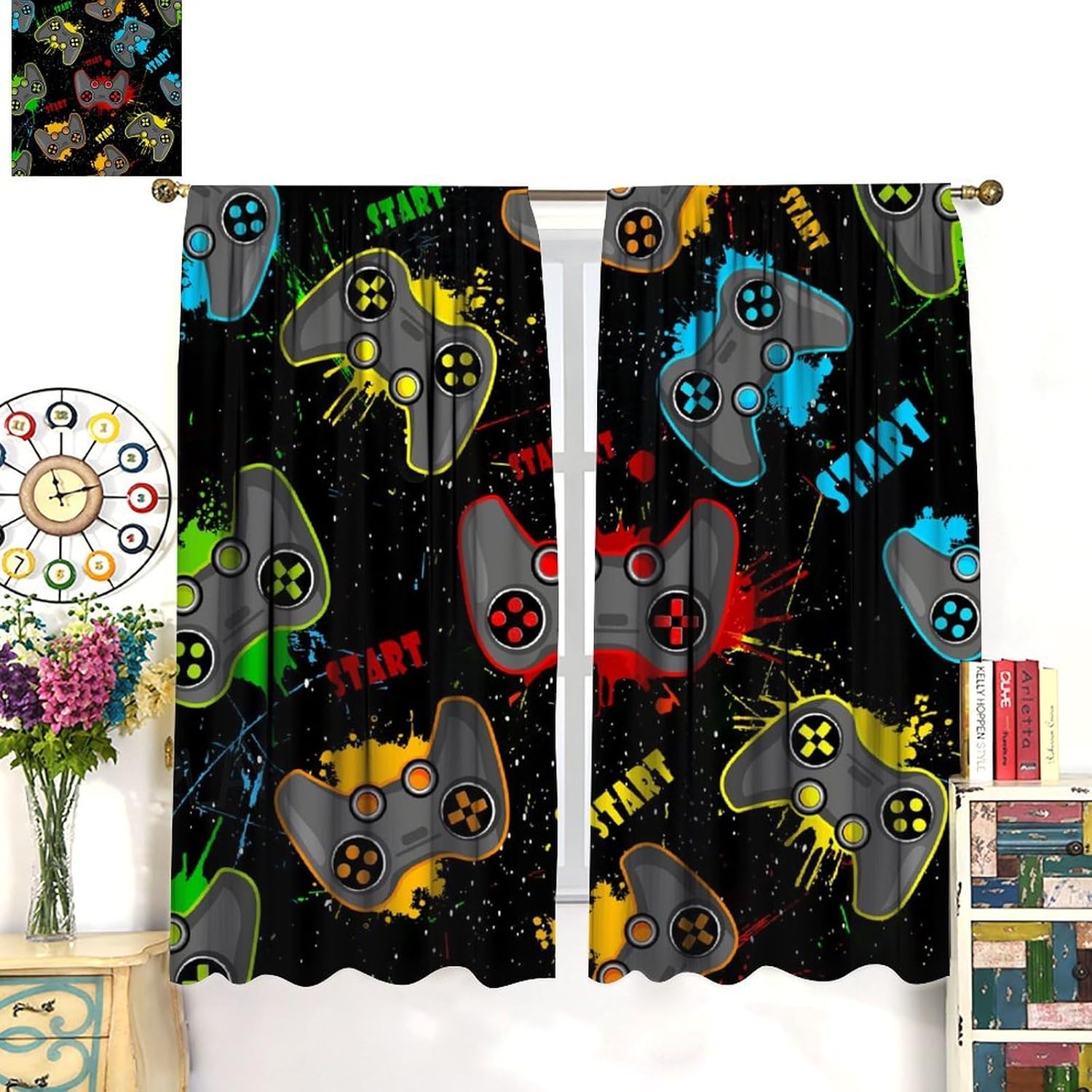 Kids Gaming Curtain for Bedroo - Home Decor Youtube Videos ulasan dan harga