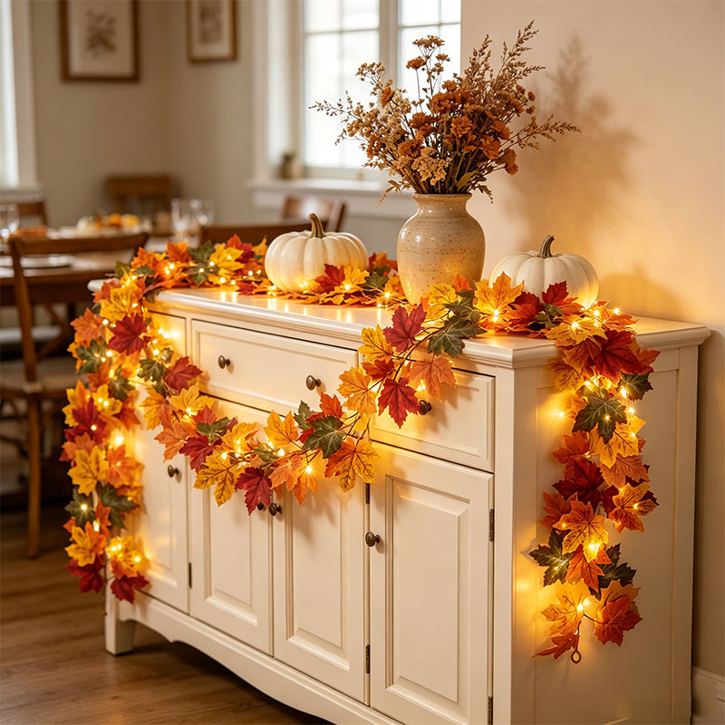 Fall Maple Leaf Garland with L - Home Decor Fallout 4 ulasan dan harga