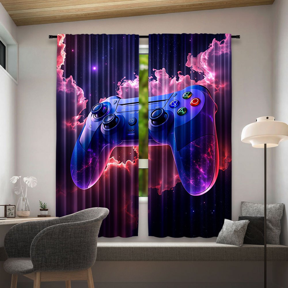 Cyberpunk Gaming Curtain Blue  - Home Decor Youtube Videos ulasan dan harga