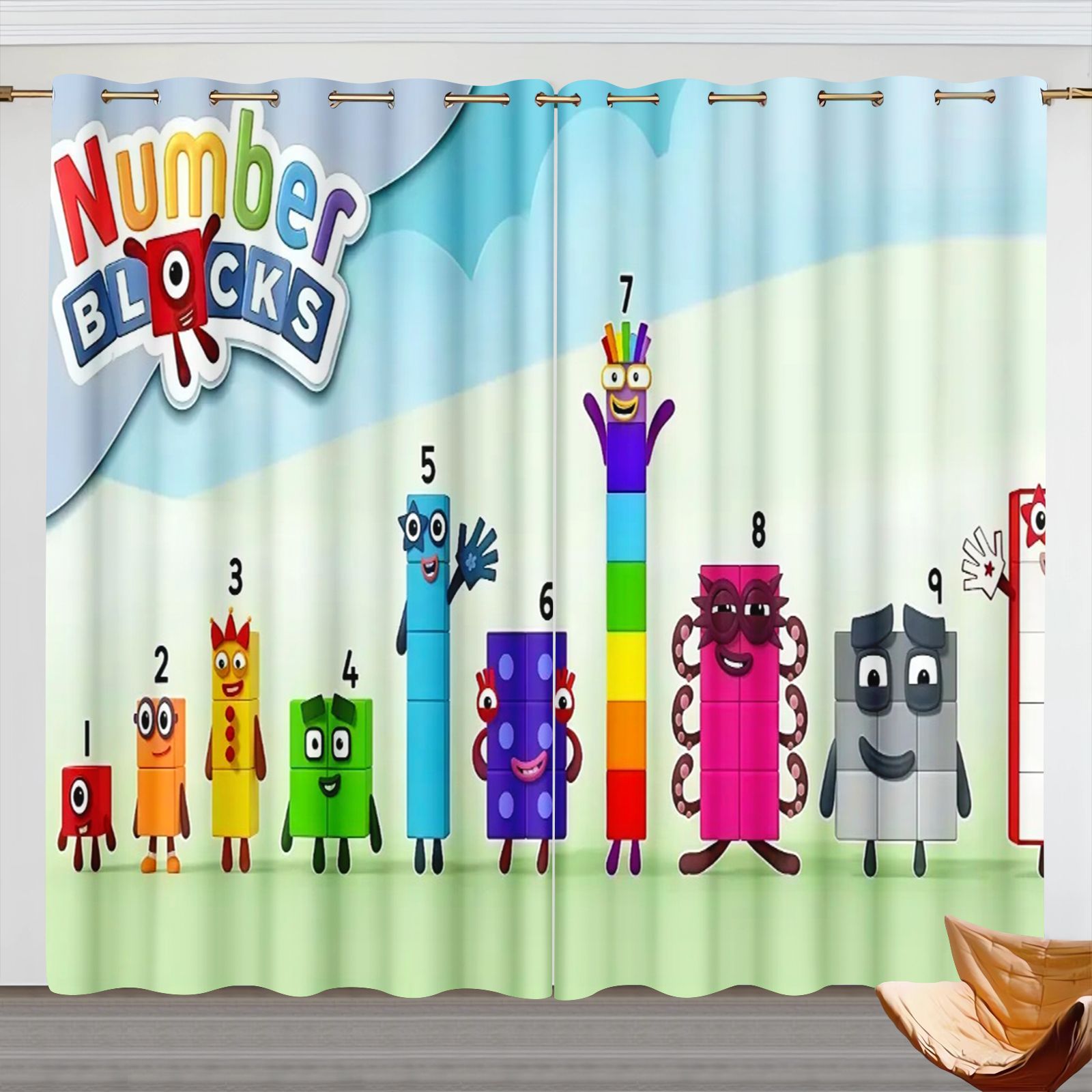 Numberblocks Cartoon Curtains, - Home Decor Curtains ulasan dan harga