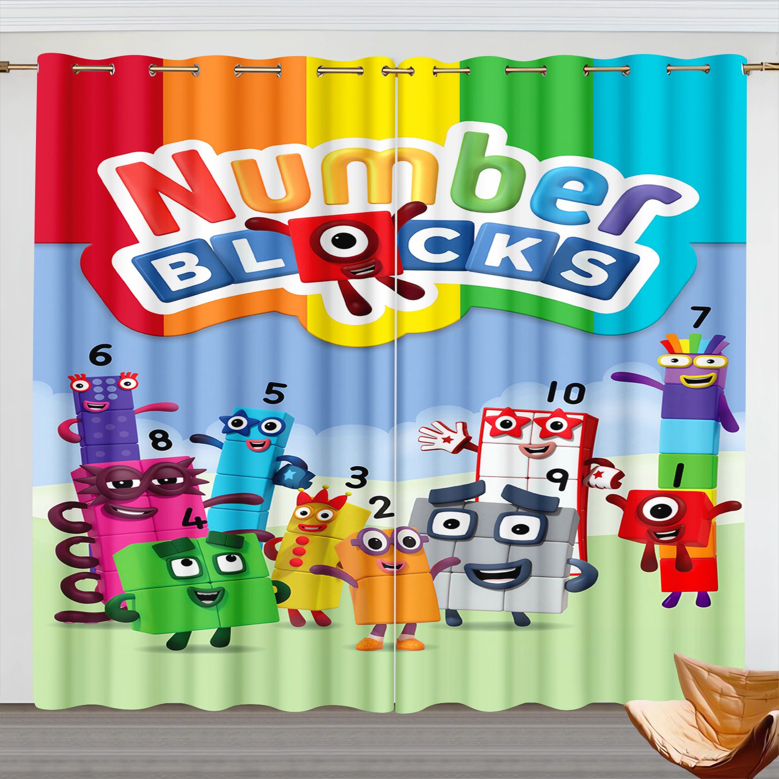 Numberblocks Cartoon Curtains, - Home Decor Curtains ulasan dan harga
