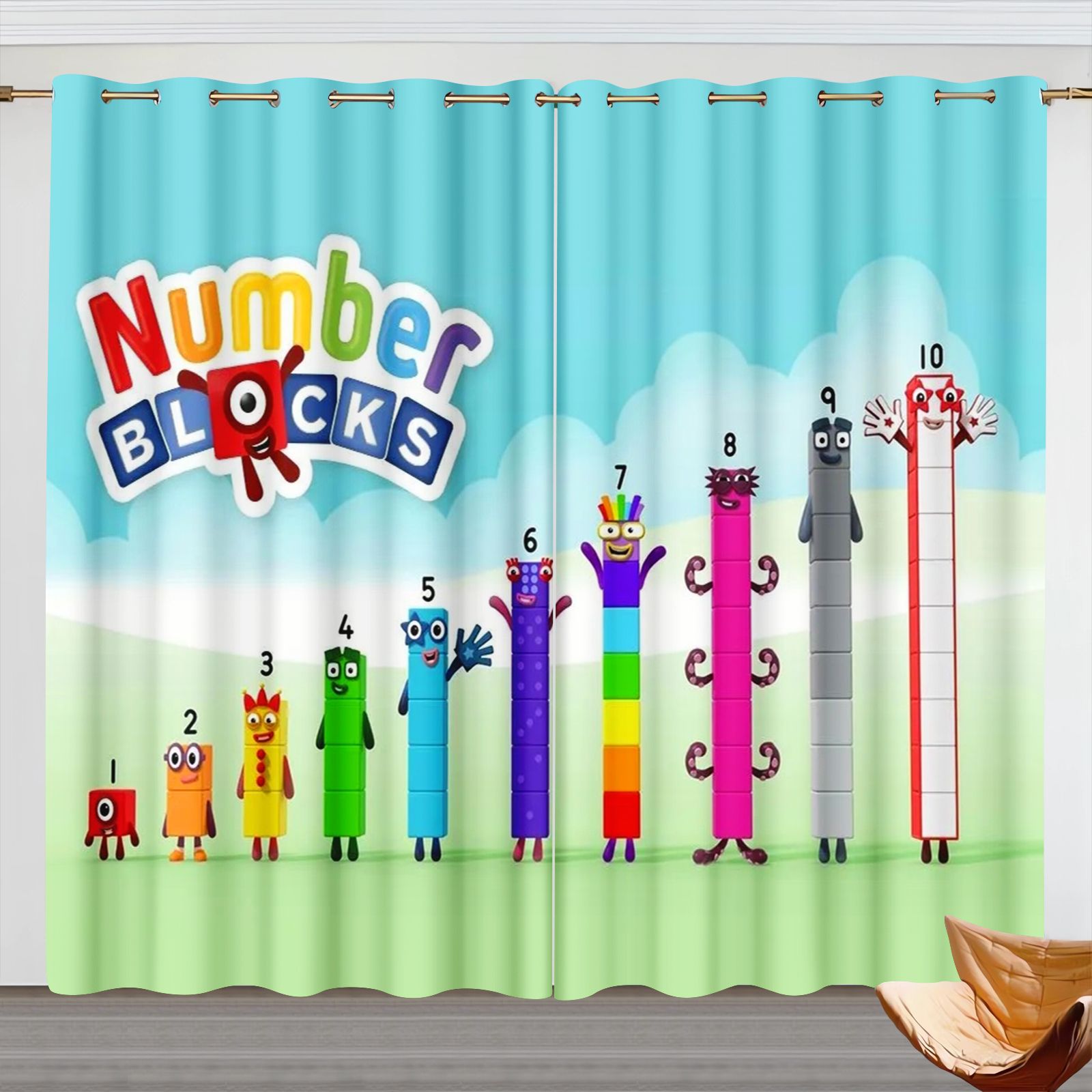 Numberblocks Cartoon Curtains, - Home Decor Curtains ulasan dan harga
