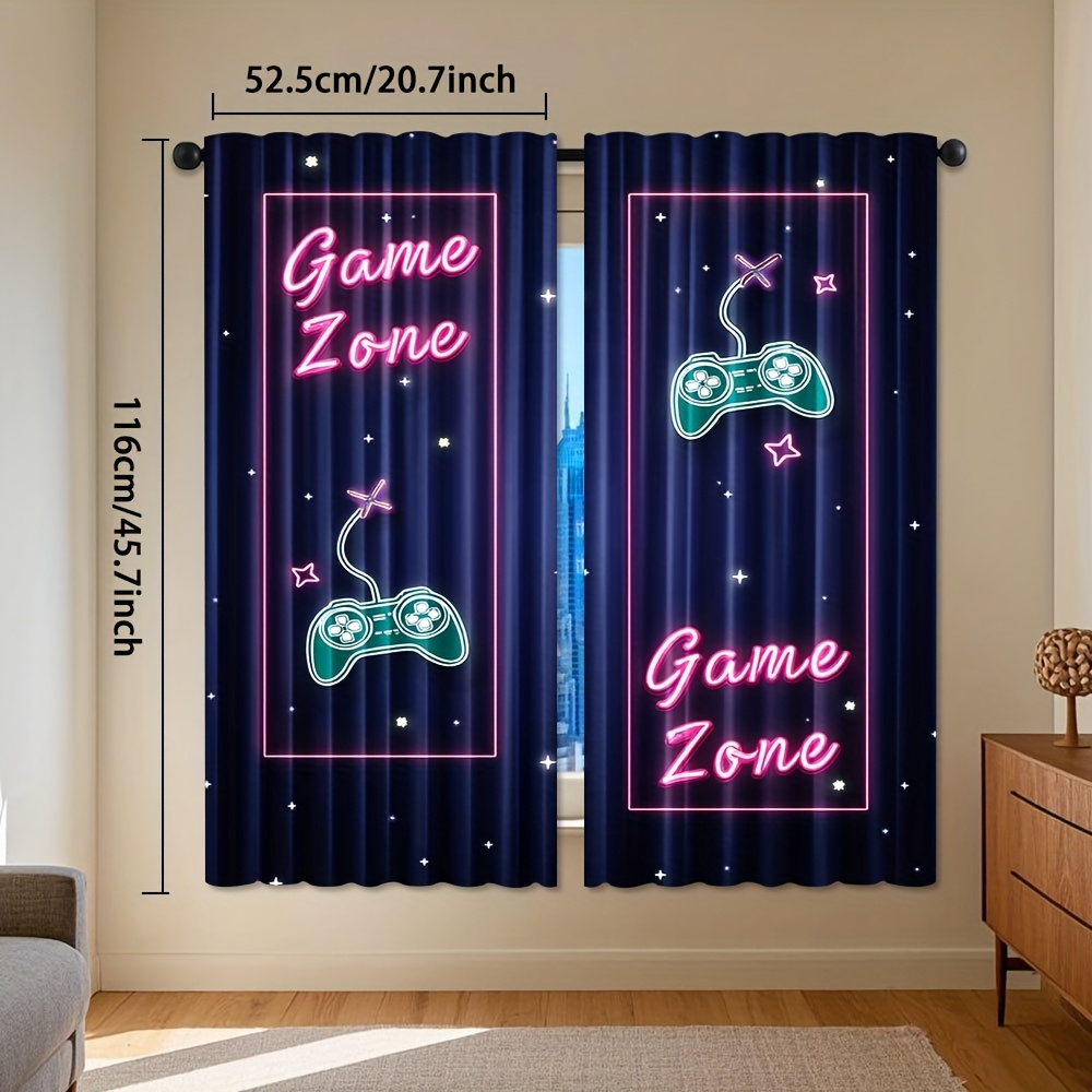 Neon Game Zone Video Game Curt - Home Decor Youtube Videos ulasan dan harga