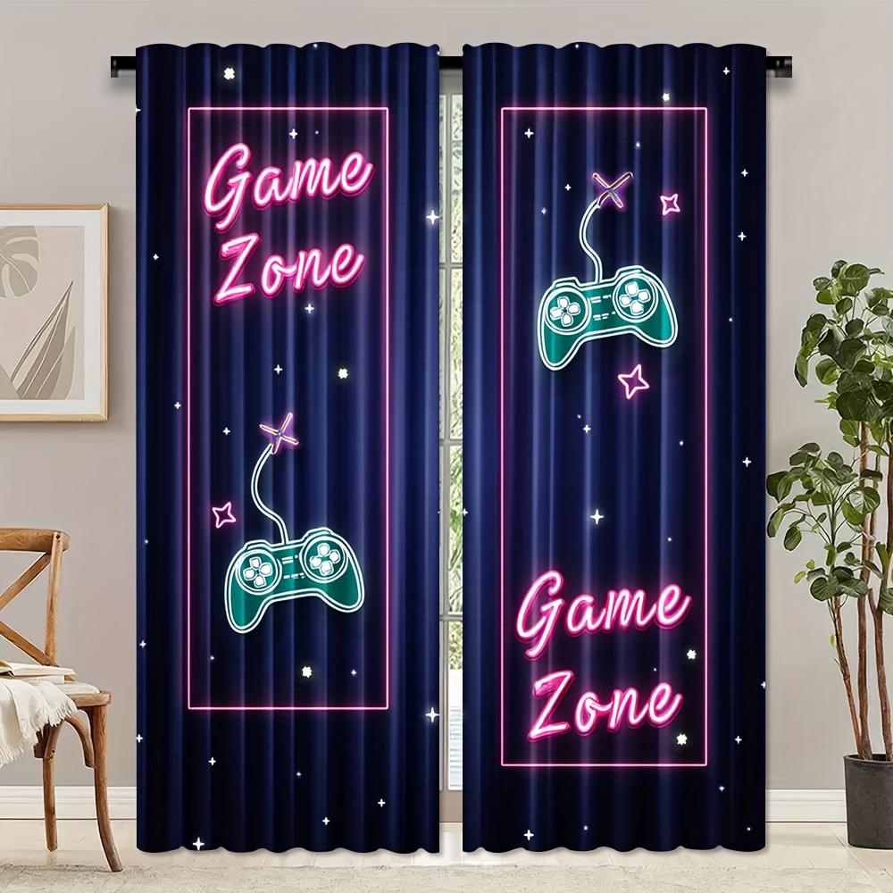 Neon Game Zone Video Game Curt - Home Decor Youtube Videos ulasan dan harga