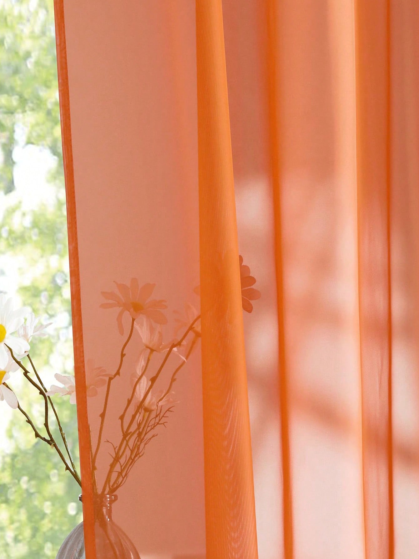 1pc Elegant Transparent Orange - Home Decor Curtains ulasan dan harga