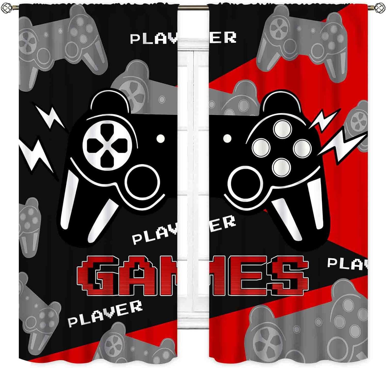 Black Red Gaming Curtains, Vid - Home Decor Youtube Videos ulasan dan harga
