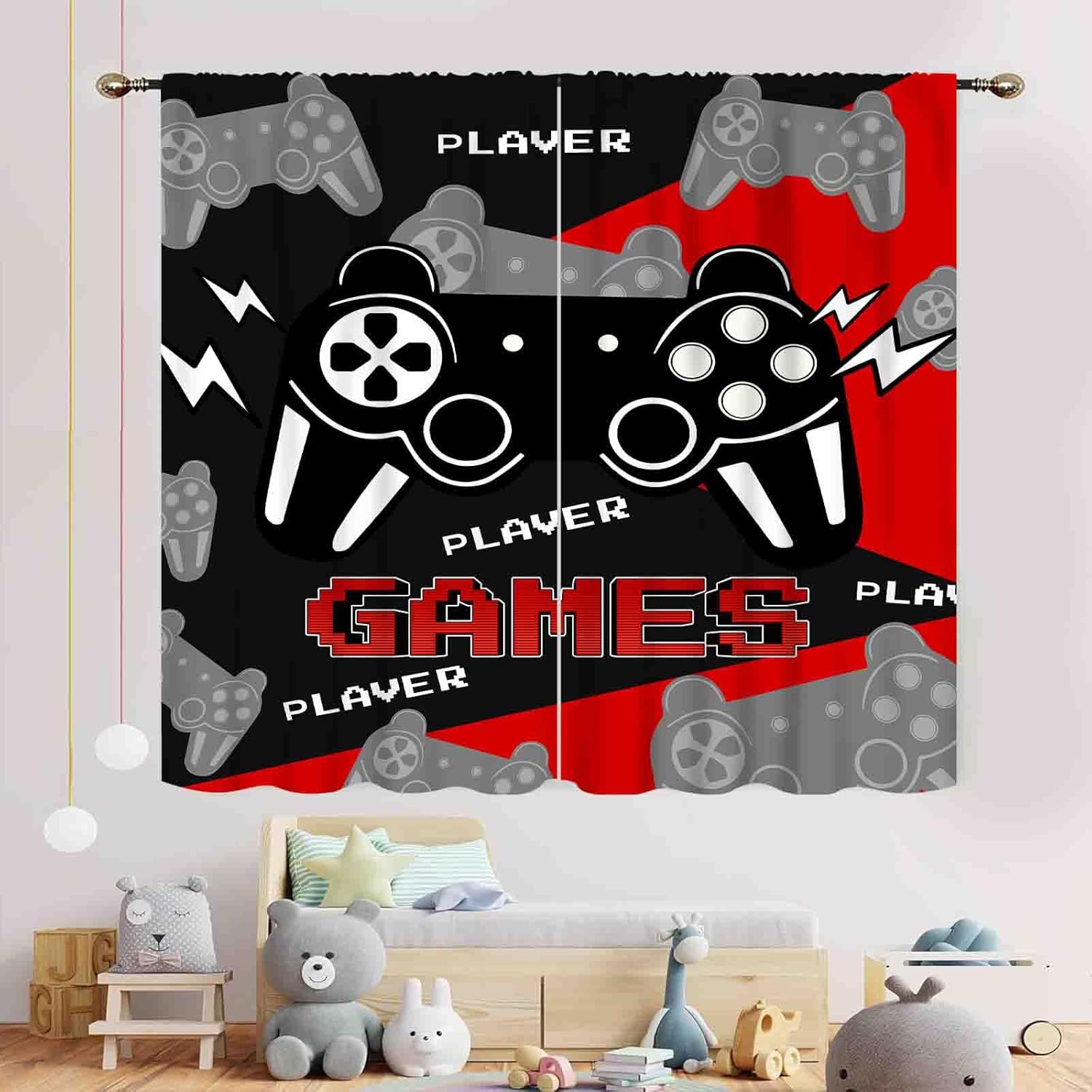Black Red Gaming Curtains, Vid - Home Decor Youtube Videos ulasan dan harga