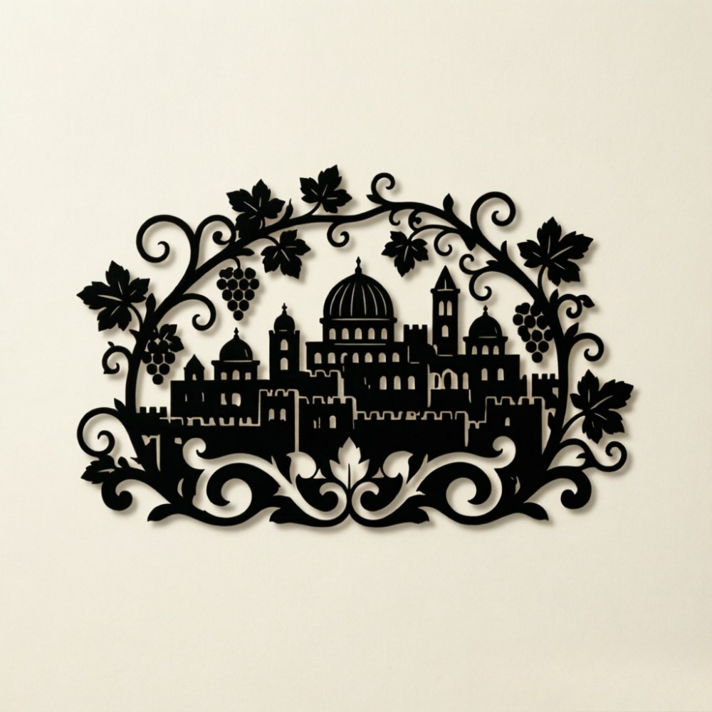 CIFBUY Iron Wall Art Jerusalem - Home Decor Living Room ulasan dan harga