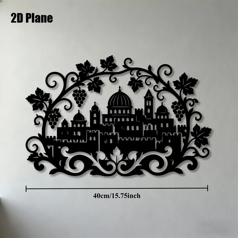 CIFBUY Iron Wall Art Jerusalem - Home Decor Living Room ulasan dan harga