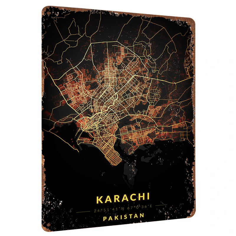 Karachi Pakistan City Map Meta - Home Decor Karachi ulasan dan harga