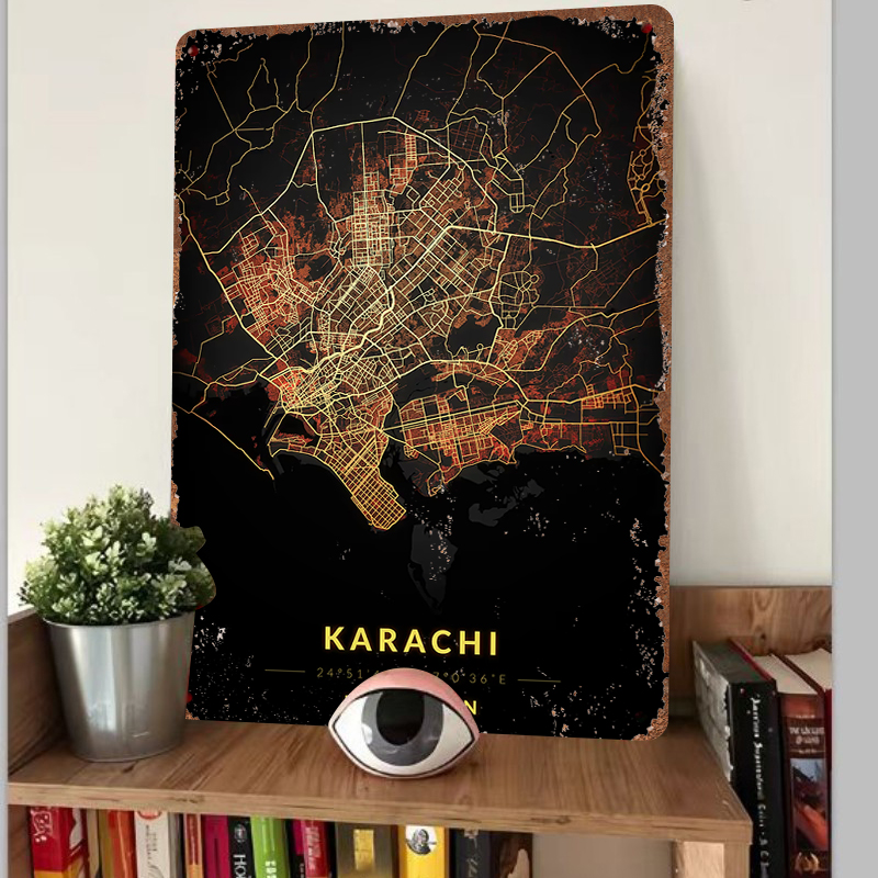 Karachi Pakistan City Map Meta - Home Decor Karachi ulasan dan harga