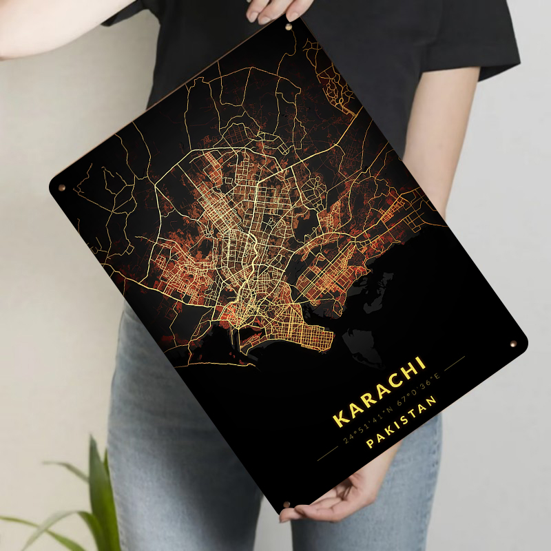 Karachi Pakistan City Map Meta - Home Decor Karachi ulasan dan harga