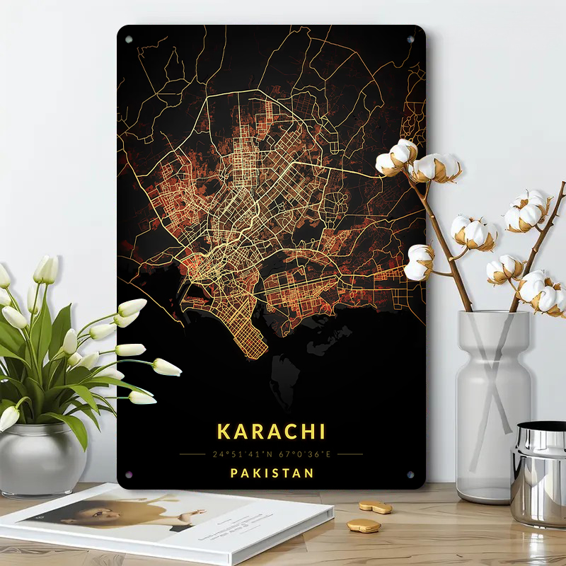 Karachi Pakistan City Map Meta - Home Decor Karachi ulasan dan harga