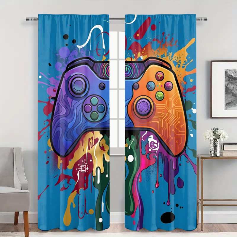 Retro Gaming Curtain Video Gam - Home Decor Youtube Videos ulasan dan harga