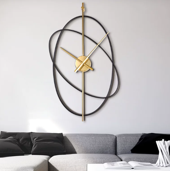 Minimalist Abstract Metal Wall - Wall Clock Silent ulasan dan harga