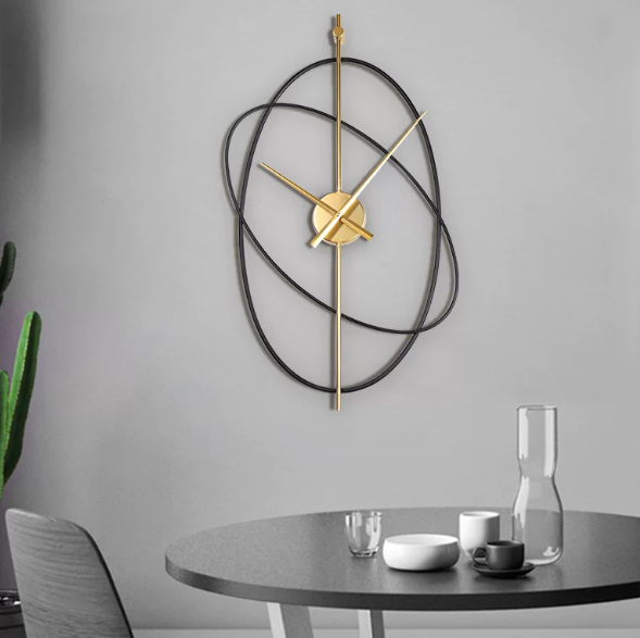 Minimalist Abstract Metal Wall - Wall Clock Silent ulasan dan harga