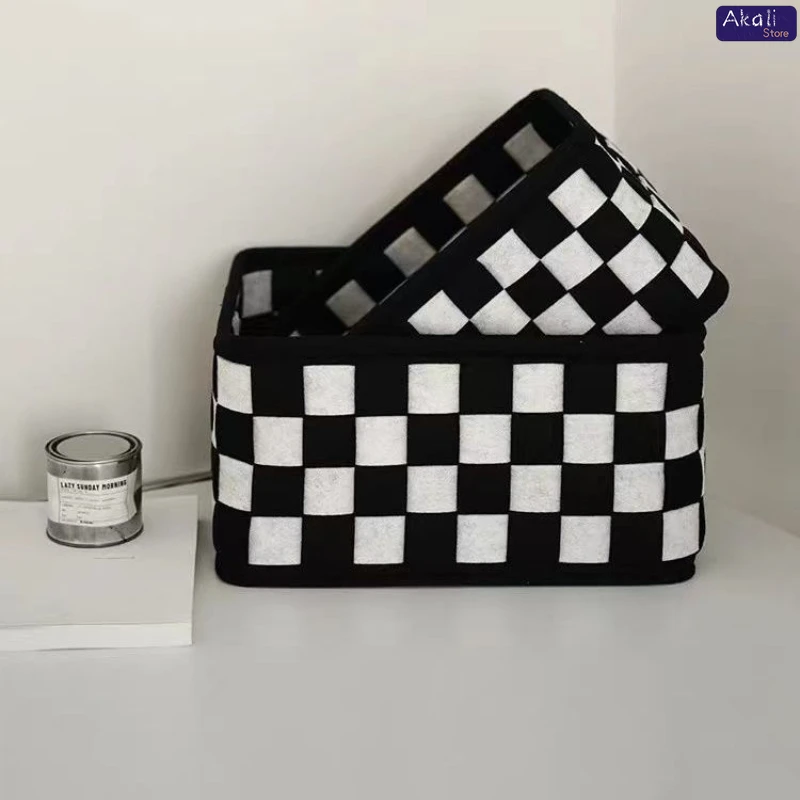 2026Black and White Checkered  - Home Decor Organizer ulasan dan harga