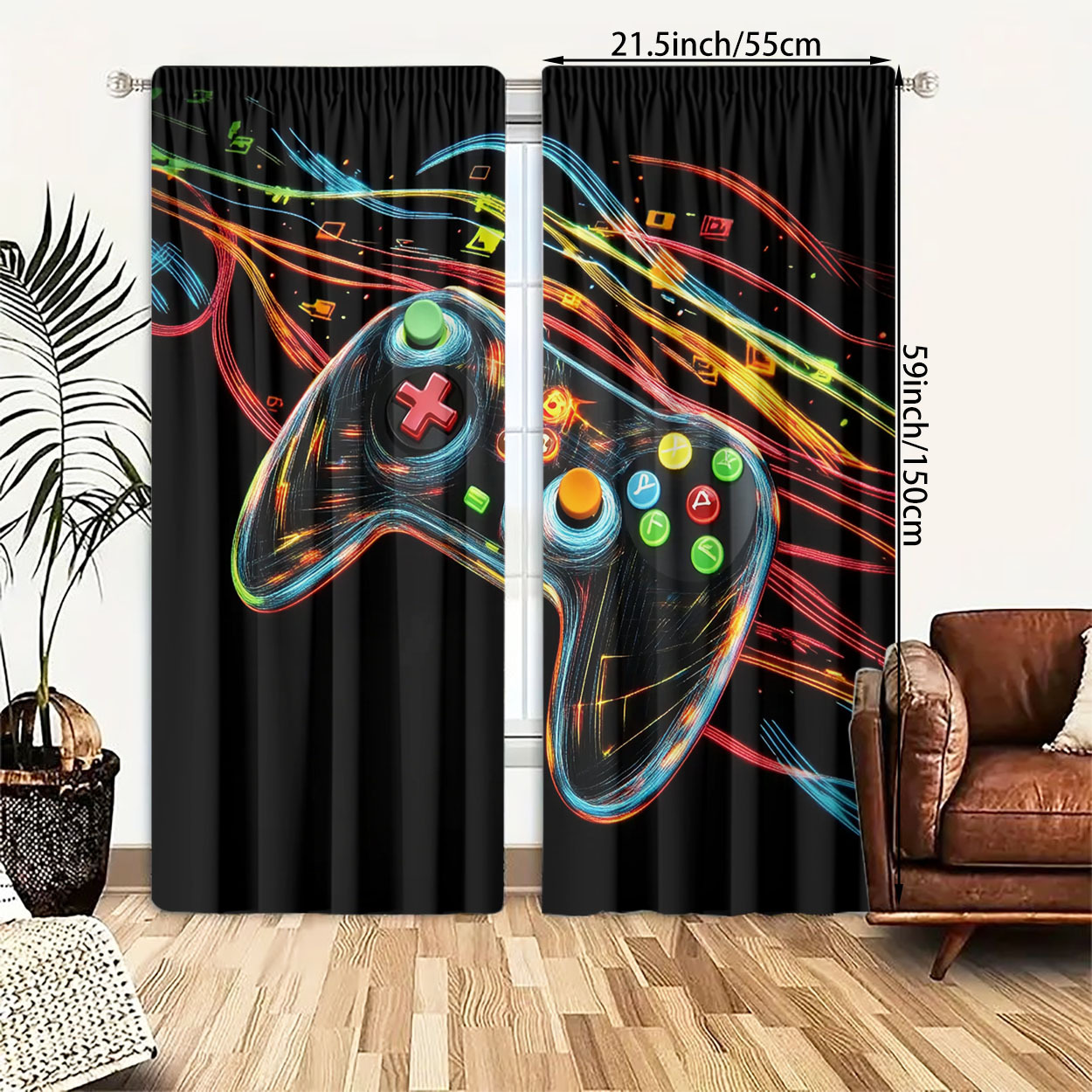 Neon Gaming Controller Curtain - Home Decor Youtube Videos ulasan dan harga
